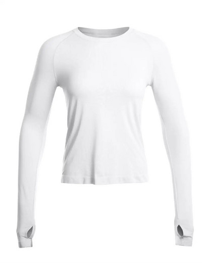 CRZ YOGA rudens žiemos moteriški besiūliai briaunoti treniruočių marškinėliai ilgomis rankovėmis Greitai džiūstantys sporto salės sportiniai viršutiniai marškinėliai, kvėpuojantys bėgimo marškinėliai