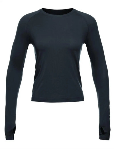 CRZ YOGA rudens žiemos moteriški besiūliai briaunoti treniruočių marškinėliai ilgomis rankovėmis Greitai džiūstantys sporto salės sportiniai viršutiniai marškinėliai, kvėpuojantys bėgimo marškinėliai