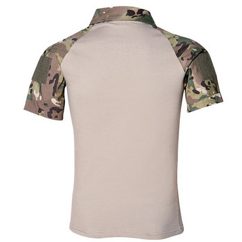 Ανδρικό μπλουζάκι Airsoft Army Tactical κοντομάνικο στρατιωτικό καμουφλάζ Βαμβακερό μπλουζάκι μάχης Paintball Ανδρικό φούτερ