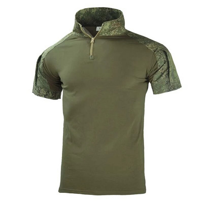 Tricou tactic Airsoft Army Bărbați cu mânecă scurtă Camuflare militară din bumbac Cămăși de luptă Paintball Îmbrăcăminte pentru bărbați Hanorac