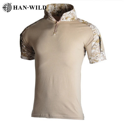 Tricou tactic Airsoft Army Bărbați cu mânecă scurtă Camuflare militară din bumbac Cămăși de luptă Paintball Îmbrăcăminte pentru bărbați Hanorac