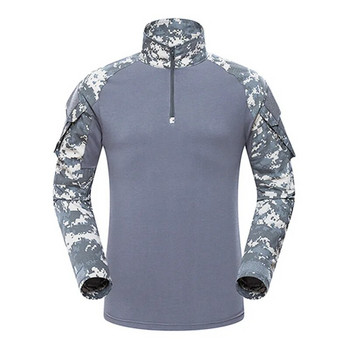 Мъжки тактически туристически тениски Мъжка бойна военна риза с дълъг ръкав Ловни ризи за катерене Camo Army Shirt Man Fishing Clothes