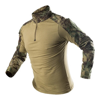 Мъжки тактически туристически тениски Мъжка бойна военна риза с дълъг ръкав Ловни ризи за катерене Camo Army Shirt Man Fishing Clothes