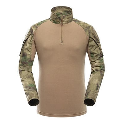 Vīriešu taktiskie pārgājienu T krekli Vīriešu kaujas militārais krekls ar garām piedurknēm, medību kāpšanas krekli Kamo armijas krekls vīrietis makšķerēšanas apģērbs