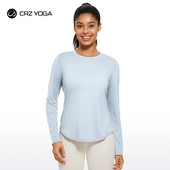 CRZ YOGA kerged pikkade varrukatega treeningsärgid naistele UPF 50+ jooksusärk kõrge kaelusega sportlikud treeningtopid