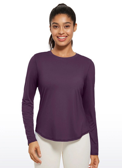 CRZ YOGA kerged pikkade varrukatega treeningsärgid naistele UPF 50+ jooksusärk kõrge kaelusega sportlikud treeningtopid