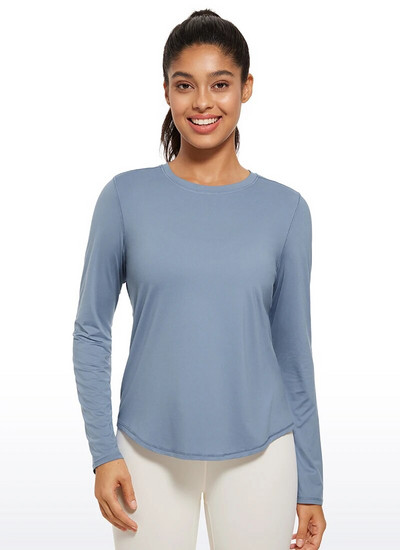 CRZ YOGA kerged pikkade varrukatega treeningsärgid naistele UPF 50+ jooksusärk kõrge kaelusega sportlikud treeningtopid