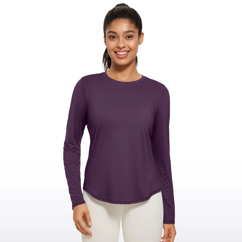 CRZ YOGA kerged pikkade varrukatega treeningsärgid naistele UPF 50+ jooksusärk kõrge kaelusega sportlikud treeningtopid