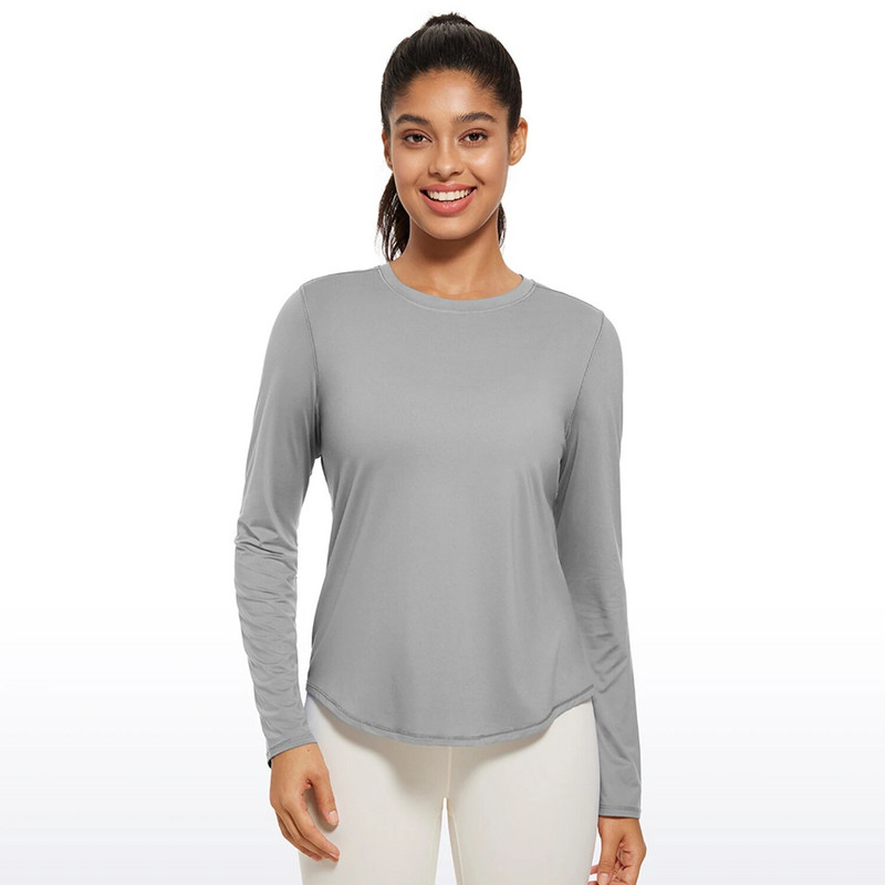 CRZ YOGA kerged pikkade varrukatega treeningsärgid naistele UPF 50+ jooksusärk kõrge kaelusega sportlikud treeningtopid