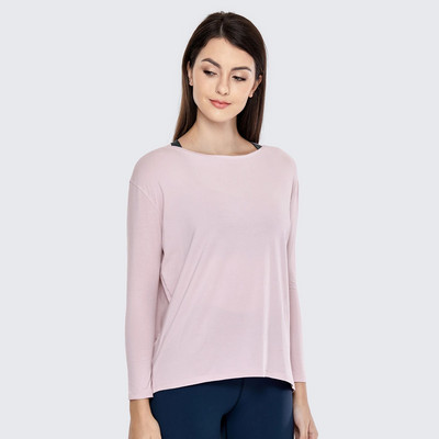 SYROKAN Γυναικεία casual μακρυμάνικη μπλούζα Pima Cotton Workout Sports Boat Lack Top