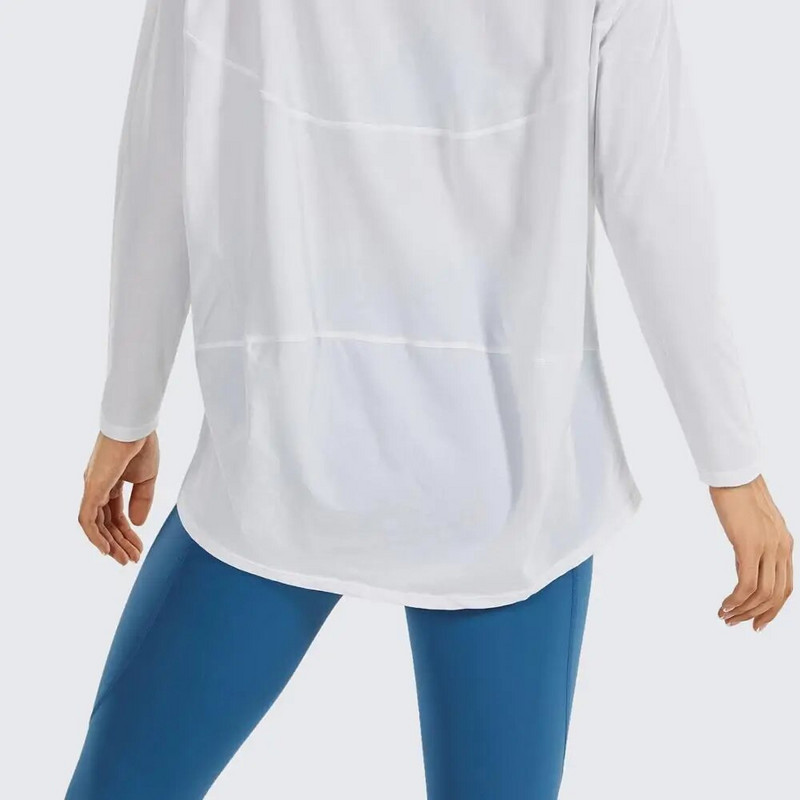 SYROKAN Γυναικεία casual μακρυμάνικη μπλούζα Pima Cotton Workout Sports Boat Lack Top