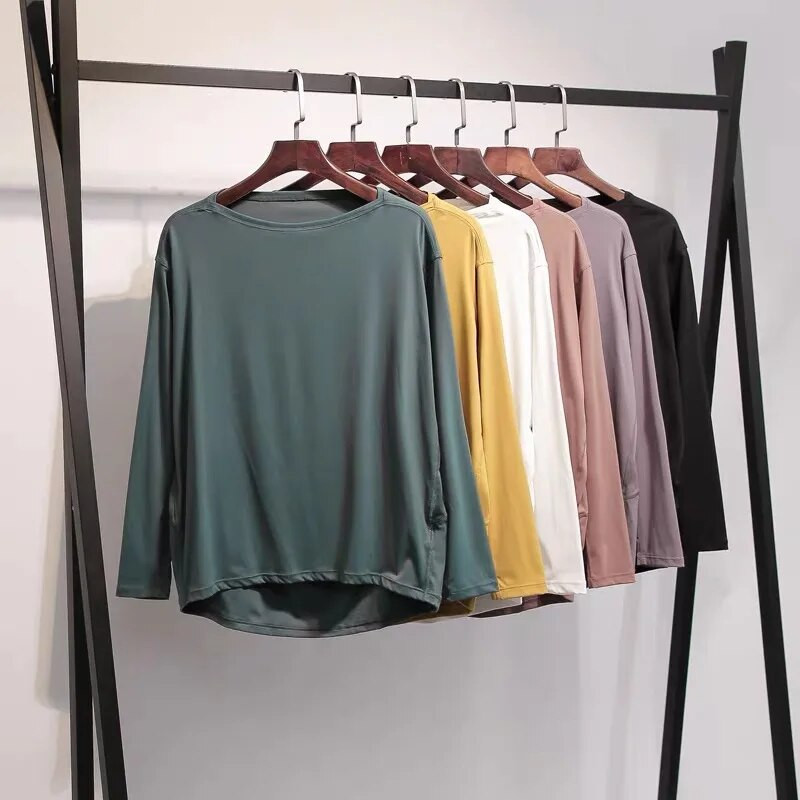 SYROKAN Γυναικεία casual μακρυμάνικη μπλούζα Pima Cotton Workout Sports Boat Lack Top