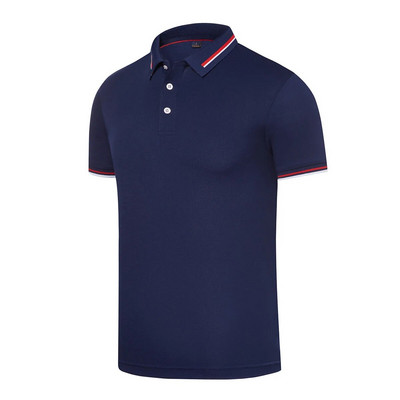 Tricou polo de afaceri cu guler jacquard pe două fețe Polo de antrenament pentru bărbați 180 g Tricou cu mânecă scurtă cu rever cu mărgele fin rotit