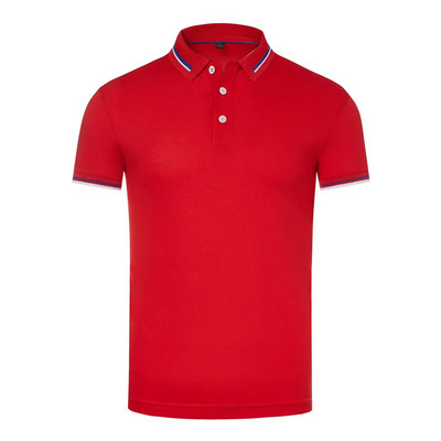 Tricou polo de afaceri cu guler jacquard pe două fețe Polo de antrenament pentru bărbați 180 g Tricou cu mânecă scurtă cu rever cu mărgele fin rotit