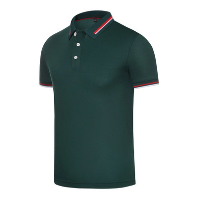 Tricou polo de afaceri cu guler jacquard pe două fețe Polo de antrenament pentru bărbați 180 g Tricou cu mânecă scurtă cu rever cu mărgele fin rotit