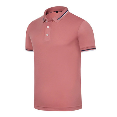 Tricou polo de afaceri cu guler jacquard pe două fețe Polo de antrenament pentru bărbați 180 g Tricou cu mânecă scurtă cu rever cu mărgele fin rotit
