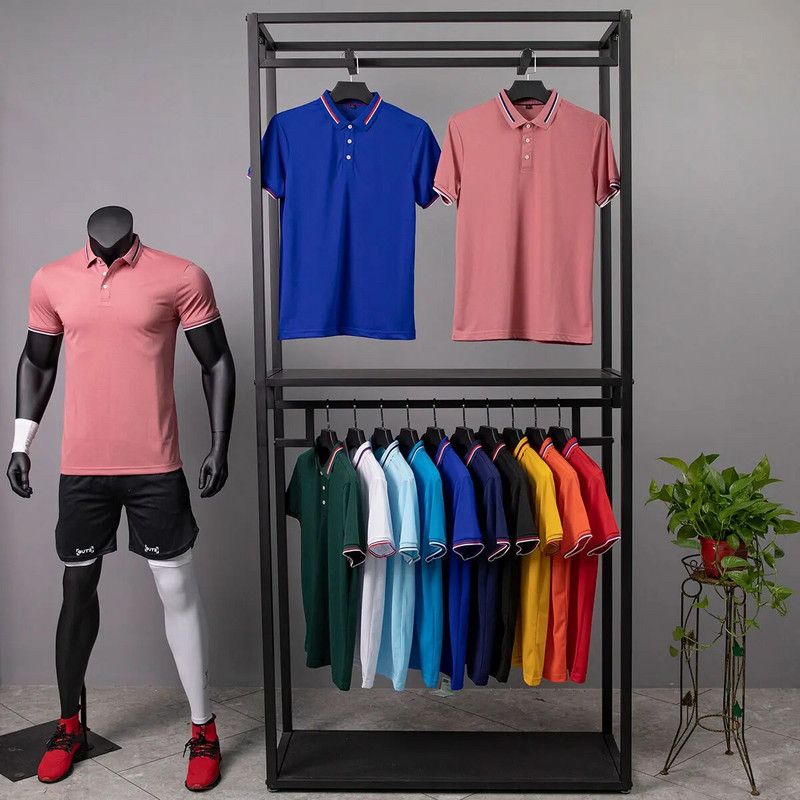 Kahepoolne žakaarkrae äriline polosärk Meeste treeningpolo180g Siro Spinning Fine Beaded Lapel Lühikeste varrukatega T-särk