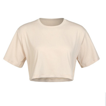 Γυναικεία κοντομάνικα μπλουζάκια CRZ YOGA Ελαφριά πουκάμισα γυμναστικής που αναπνέουν με ψηλό λαιμό Αθλητικά μπλουζάκια γιόγκα