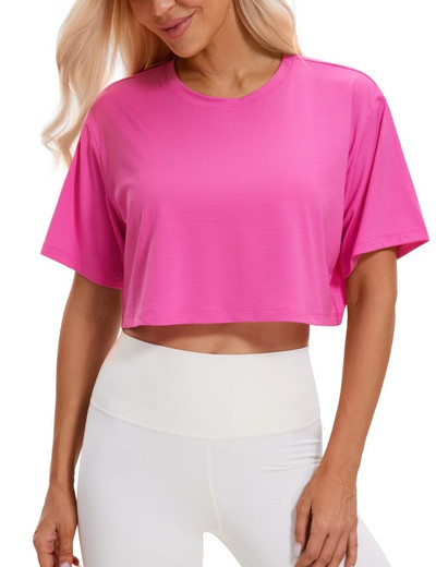 Dámske tričká s krátkym rukávom CRZ YOGA, ľahké priedušné tričká na cvičenie, krátke tričká s vysokým golierom a športové tričká na jogu