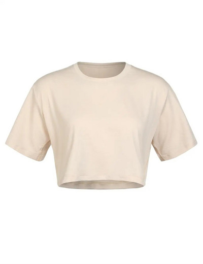 Dámske tričká s krátkym rukávom CRZ YOGA, ľahké priedušné tričká na cvičenie, krátke tričká s vysokým golierom a športové tričká na jogu