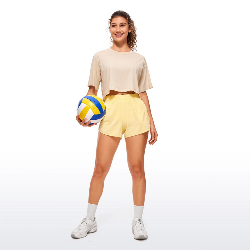 Dámske tričká s krátkym rukávom CRZ YOGA, ľahké priedušné tričká na cvičenie, krátke tričká s vysokým golierom a športové tričká na jogu