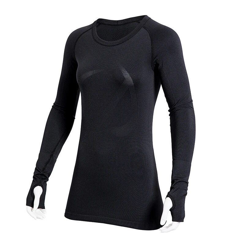 Dámske športové bežecké tričko s dlhým rukávom SYROKAN, bezšvové, voľnočasové