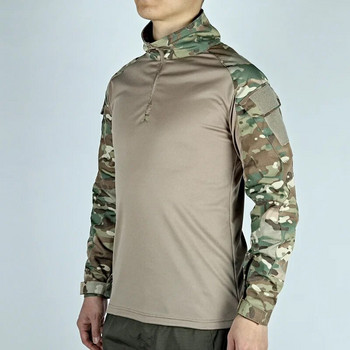 Армейска военна тениска с дълъг ръкав, бойна риза, тактическо облекло, дишащо, тренировъчно, ловно облекло, туристическа риза, работно облекло, мъжко
