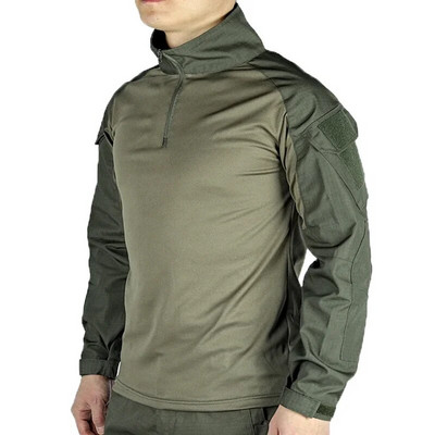 Армейска военна тениска с дълъг ръкав, бойна риза, тактическо облекло, дишащо, тренировъчно, ловно облекло, туристическа риза, работно облекло, мъжко
