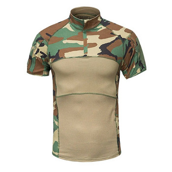 Summer Men Camo Tactical Shirt Combat Military Shirt Quick Dry Camping Πουκάμισο αναρρίχησης Πεζοπορία Πουκάμισο κυνηγιού Ανδρικά ρούχα ψαρέματος