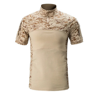 Cămașă tactică Camo Camo pentru bărbați de vară Cămașă militară de luptă Cămașă de camping cu uscare rapidă Cămașă de alpinism Cămașă de vânătoare pentru drumeții Cămașă de pescuit pentru bărbați