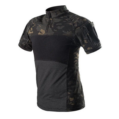 Cămașă tactică Camo Camo pentru bărbați de vară Cămașă militară de luptă Cămașă de camping cu uscare rapidă Cămașă de alpinism Cămașă de vânătoare pentru drumeții Cămașă de pescuit pentru bărbați