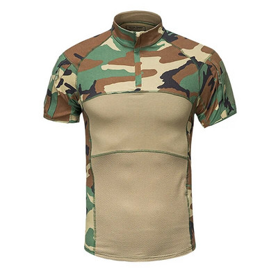Cămașă tactică Camo Camo pentru bărbați de vară Cămașă militară de luptă Cămașă de camping cu uscare rapidă Cămașă de alpinism Cămașă de vânătoare pentru drumeții Cămașă de pescuit pentru bărbați