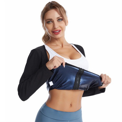 Sieviešu Joga Fitnesa Pirts Topi Push Up Waist Control Garām piedurknēm Vēders Svīšana Ātri Nožūst Veidojami Zils Sudrabs