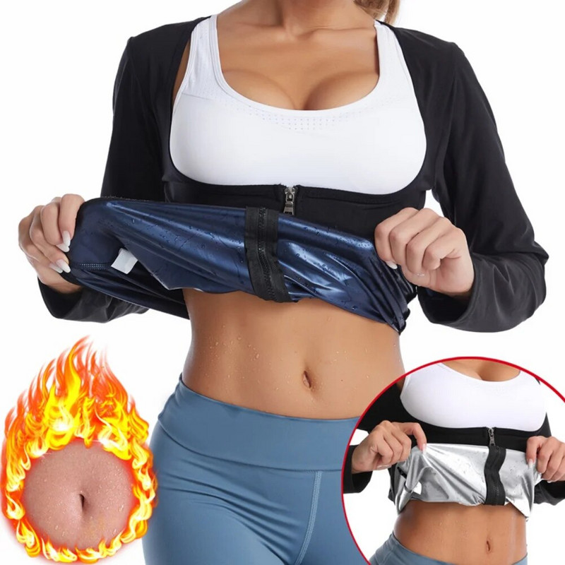 Sieviešu Joga Fitnesa Pirts Topi Push Up Waist Control Garām piedurknēm Vēders Svīšana Ātri Nožūst Veidojami Zils Sudrabs