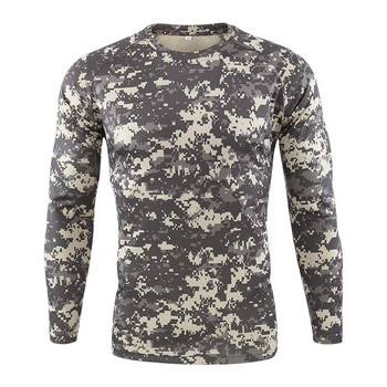 Νέο μπλουζάκι Tactical Military Military Camouflage Ane Breathable Quick Dry Combat Combat Full Sleeve Outwear T-shirt για άνδρες