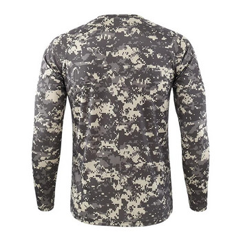 Нова тактическа военна камуфлажна тениска Мъжка дишаща бързосъхнеща бойна тениска с пълен ръкав на US Army за мъже