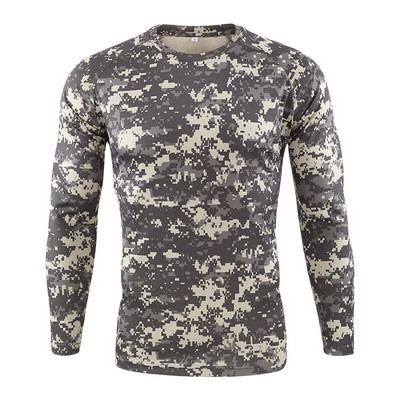 Nou tricou tactic militar de camuflaj pentru bărbați, respirabil, uscare rapidă, luptă cu mânecă completă, tricou pentru bărbați