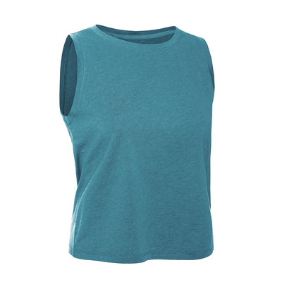 SYROKAN Dámske tričko s volánom, bavlnené bez rukávov, voľné tielka, cvičebné tričká na jogu, športové tričká, ležérne voľné tričká