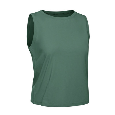 SYROKAN Dámske tričko s volánom, bavlnené bez rukávov, voľné tielka, cvičebné tričká na jogu, športové tričká, ležérne voľné tričká