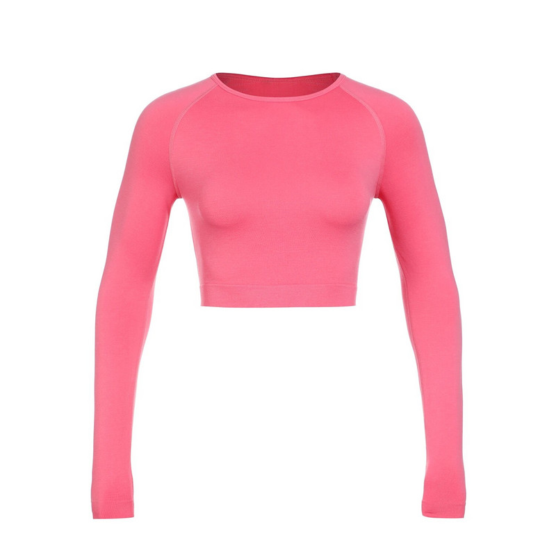 CRZ YOGA sügistalvised õmblusteta pikkade varrukatega särgid naistele soonikuga treeningtopid Athletic Crop Tops Kärbitud jooksujõusärgid