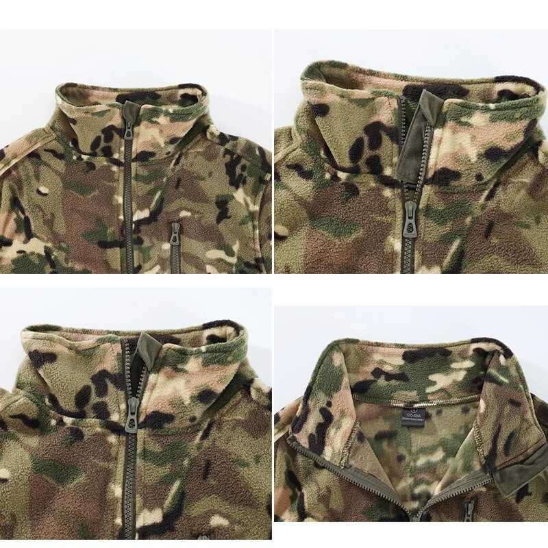 ESDY vilnas jaka stāvapkakle Ziemas abpusēja vilnas jaka iekšējais oderējums silts darbs āra Camo taktiski mēteļi vīriešiem