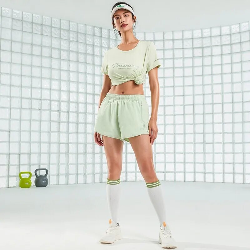 Dámske krátke tričko Xtep, pohodlné, priedušné, s krátkym rukávom, ležérne bavlnené, športové topy, 877228010198