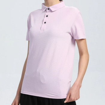 Ανδρικό μπλουζάκι πόλο γυμναστικής μονόχρωμο αναπνεύσιμο μπλουζάκι με λαιμόκοψη σε σχήμα V, μπλουζάκι με κοντό μανίκι από πολυεστέρα, μπλουζάκι για γκολφ