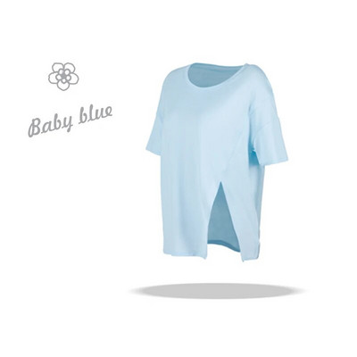 DANCEFISH 2023 Γυναικείο κοντομάνικο μπλουζάκι Cool Feeling Fabric Split στο πλάι Χαλαρά αθλητικά ρούχα Καθημερινή γυμναστική Walk Κομψά μπλουζάκια γιόγκα