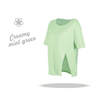 DANCEFISH 2023 Γυναικείο κοντομάνικο μπλουζάκι Cool Feeling Fabric Split στο πλάι Χαλαρά αθλητικά ρούχα Καθημερινή γυμναστική Walk Κομψά μπλουζάκια γιόγκα