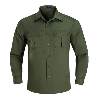 Vīriešu ātri nožūstošais taktiskais krekls ar garām piedurknēm kāpšanas krekli Vīrietis ātri nožūst medību makšķernieku krekls kaujas militārais krekls armijas apģērbs