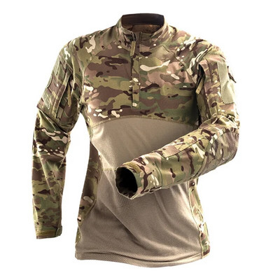 Meeste Camo armee lahingusärk pikkade varrukatega sõjasärgid Quick Dry Tactical kalapüügisärk Matkasärk Meeste jahiriided