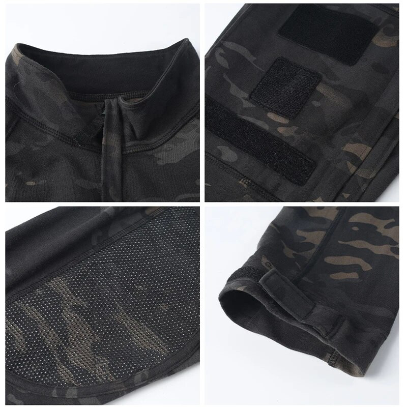 Ανδρικό πουκάμισο μάχης Camo Στρατού μακρυμάνικο στρατιωτικό πουκάμισο φορτίου Quick Dry Tactical Ψάρεμα Πουκάμισο Κάμπινγκ Ανδρικά ρούχα κυνηγιού