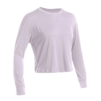 CRZ YOGA Дамски памучни тренировъчни ризи с дълъг ръкав Pima Свободни атлетични блузи за йога Основна ежедневна есенна риза