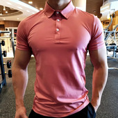 Vară Bărbați Polo Tricou Sală de gimnastică Alergare Antrenament Fitness Culturism Casual Sport Bumbac de calitate superioară cu mânecă scurtă Tricouri pentru bărbați